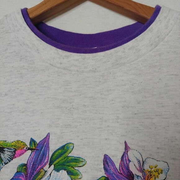 Vintage Gatlinburg Tennessee Hummingbird Single Stitch OSFA T Shirt Gray Nature - Picture 10 of 10